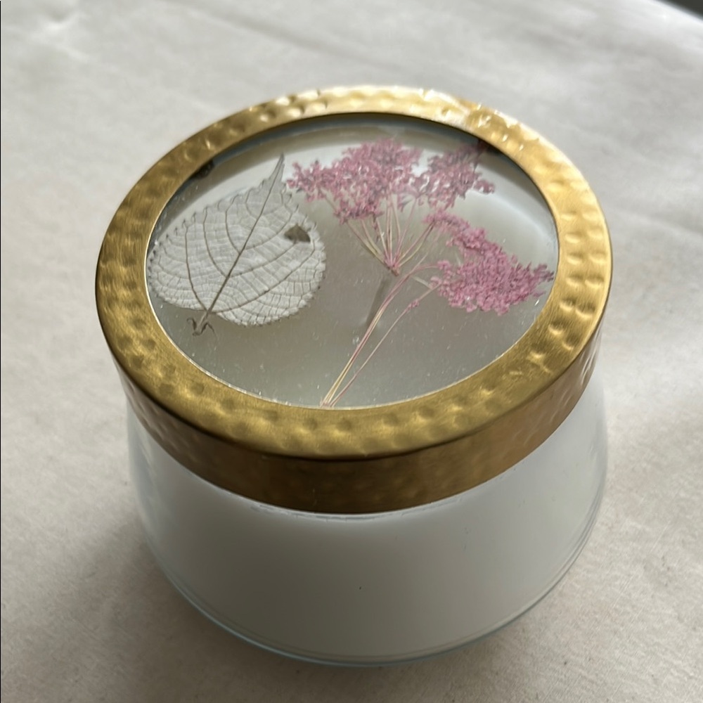 Gold and Pink Botanical Candle Holder Accent